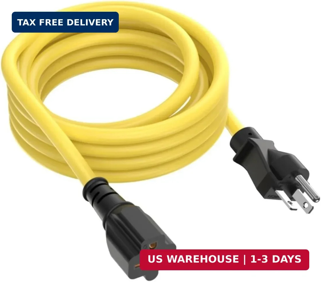 15-Ft 12AWG Nema 5-20P Extension Cord 20 Amp 125V Plug 5-20 Heavy Duty Extension