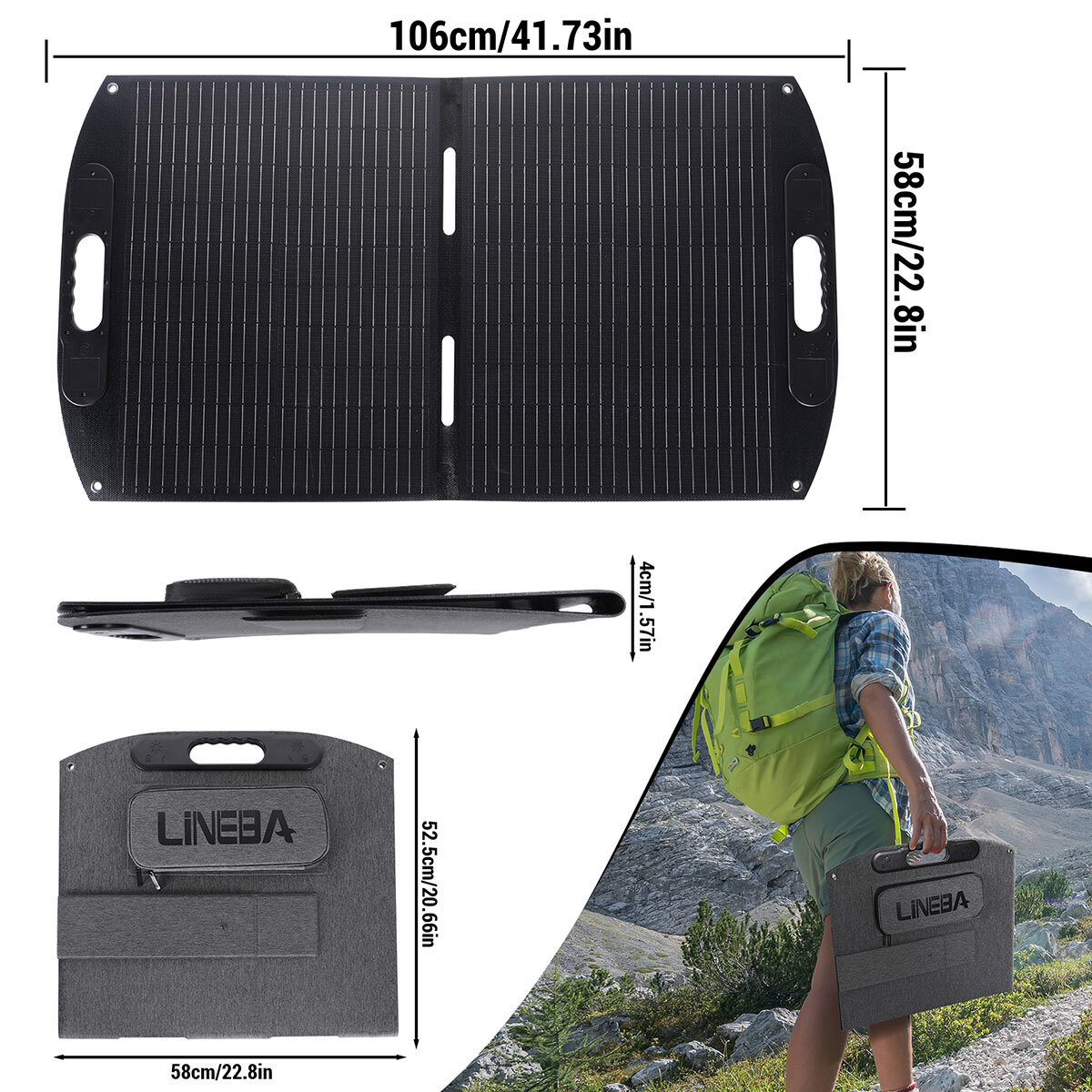 100W Portable Foldable Solar Panel For Generator Power Station Camping Boat RV