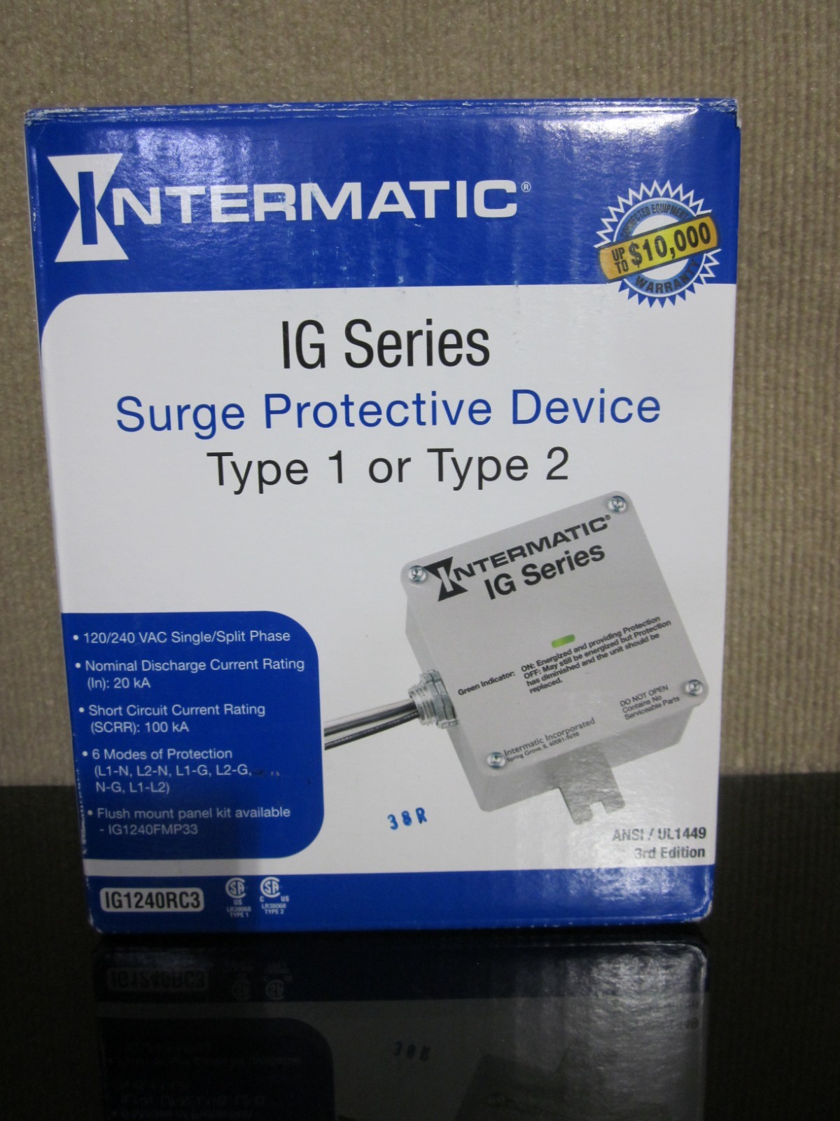Intermatic IG Series Surge Protective Device Type 1 or Type 2 IG1240RC3 (d