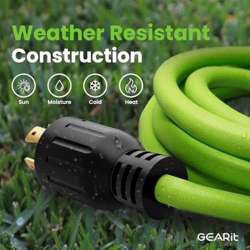 10ft Generator Extension Cord 7500W 4-Prong Locking Power Cable 10 Gauge SJTW