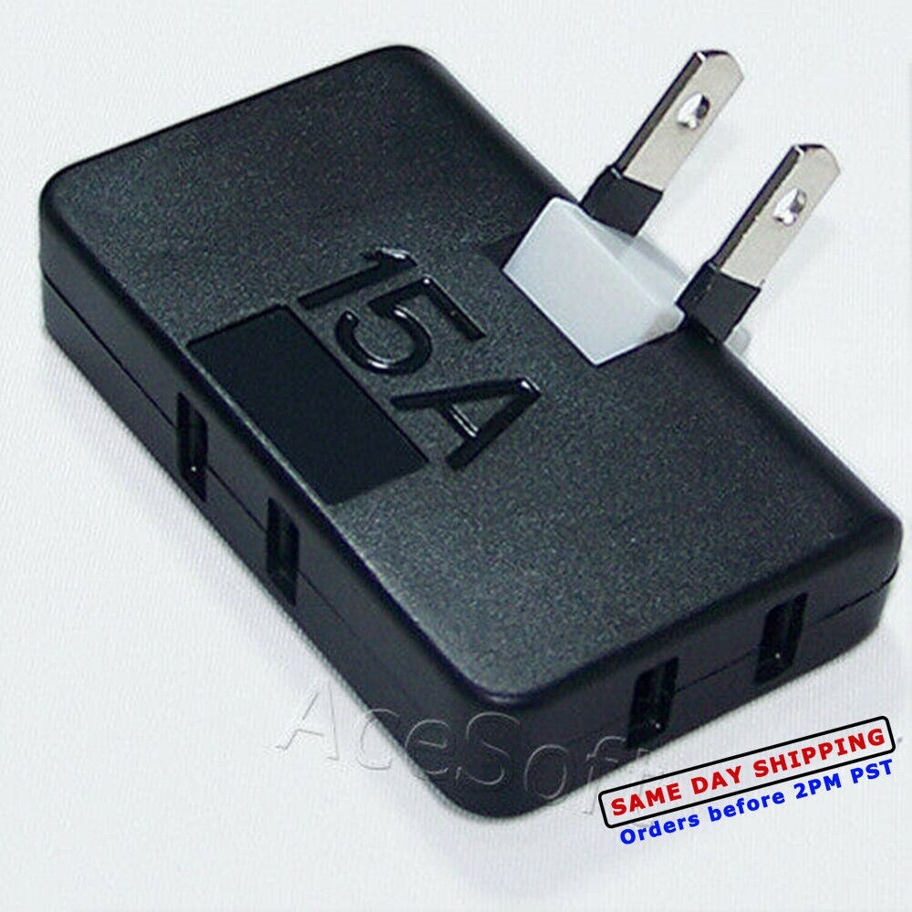 1 US Plug to 3 Outlet Power Converter Splitter Socket Adapter Charger USA Seller