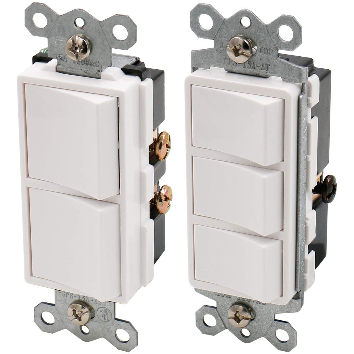 2-Decora Traditional Single PoleDual Combination Switch & Triple Rocker Swit