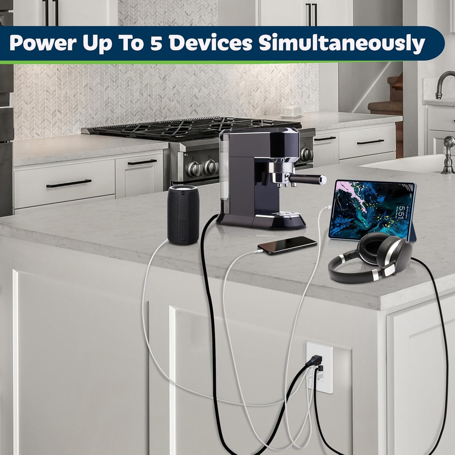 USB Outlet 3-Port with 2 Type-A 1 Type-C 5V/3A MAX