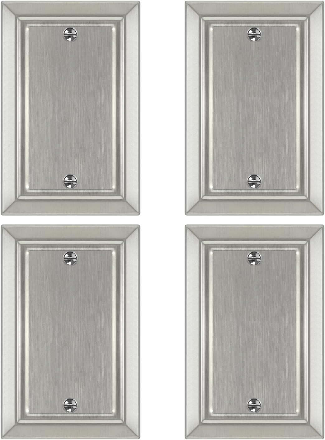 Corrosion-Resistant Brushed Nickel Outlet Covers – 4 Pack for Easy Upgrade