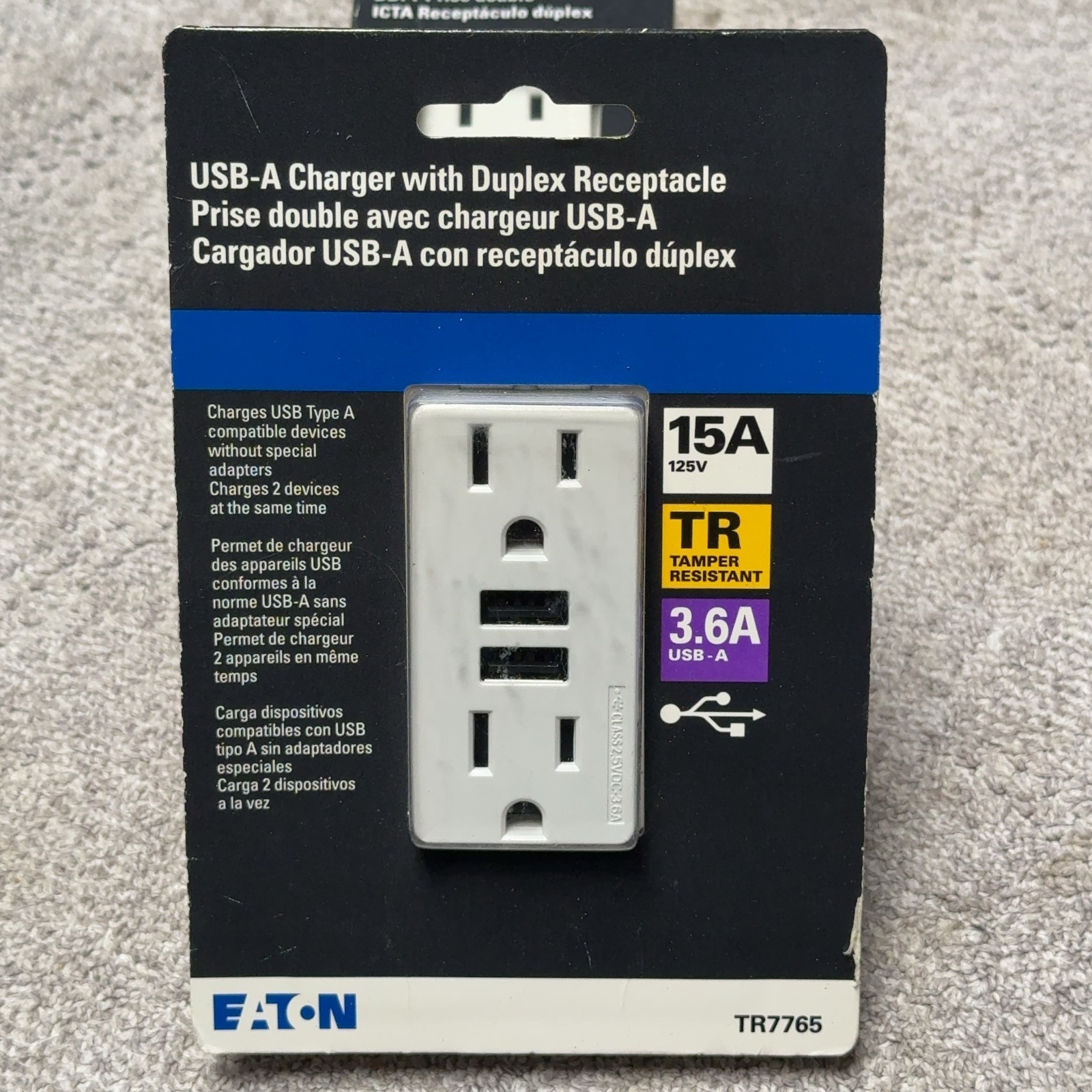 Eaton GFCI, USB-A Receptacle, + Dual Switch All White All NEW!