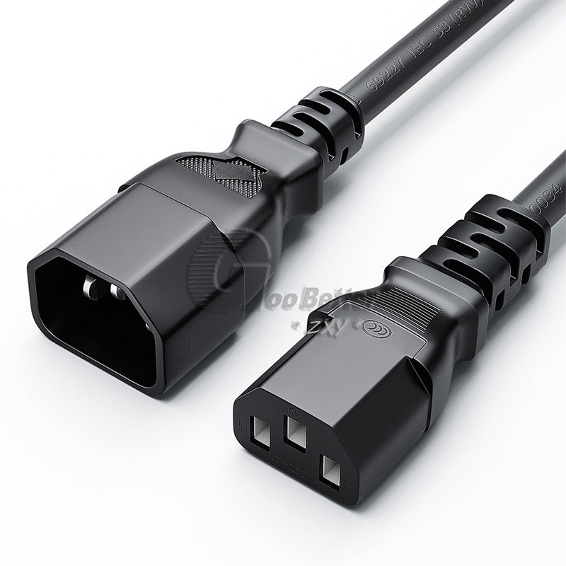 IEC C13 to C14 Power Extension Cable Lead for PC Monitor Server UPS 0.5m–10m