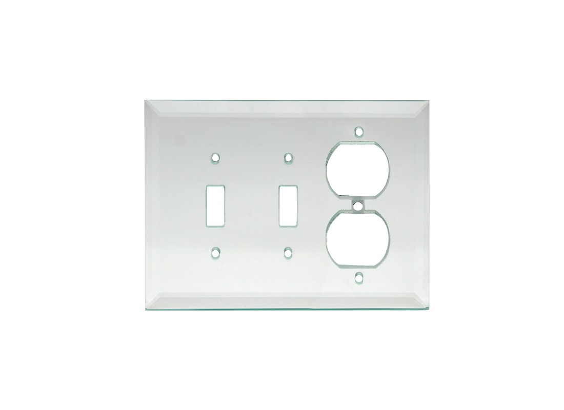 FHC MP10C 5-1/4″ x 7-1/4″ – Double Toggle Duplex Clear Glass Mirror Plate
