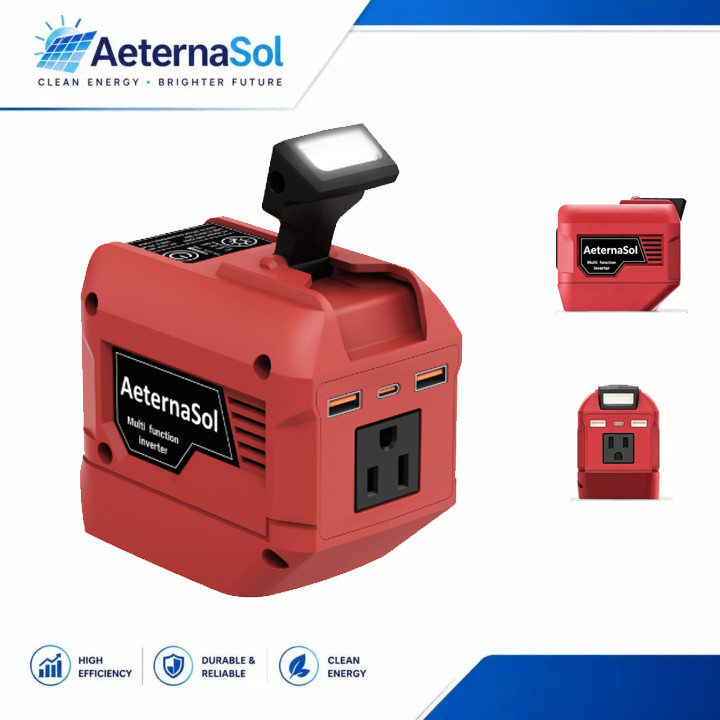 220W-250W Power Inverter for Milwaukee Battery AC 110V Outlet Portable Camping