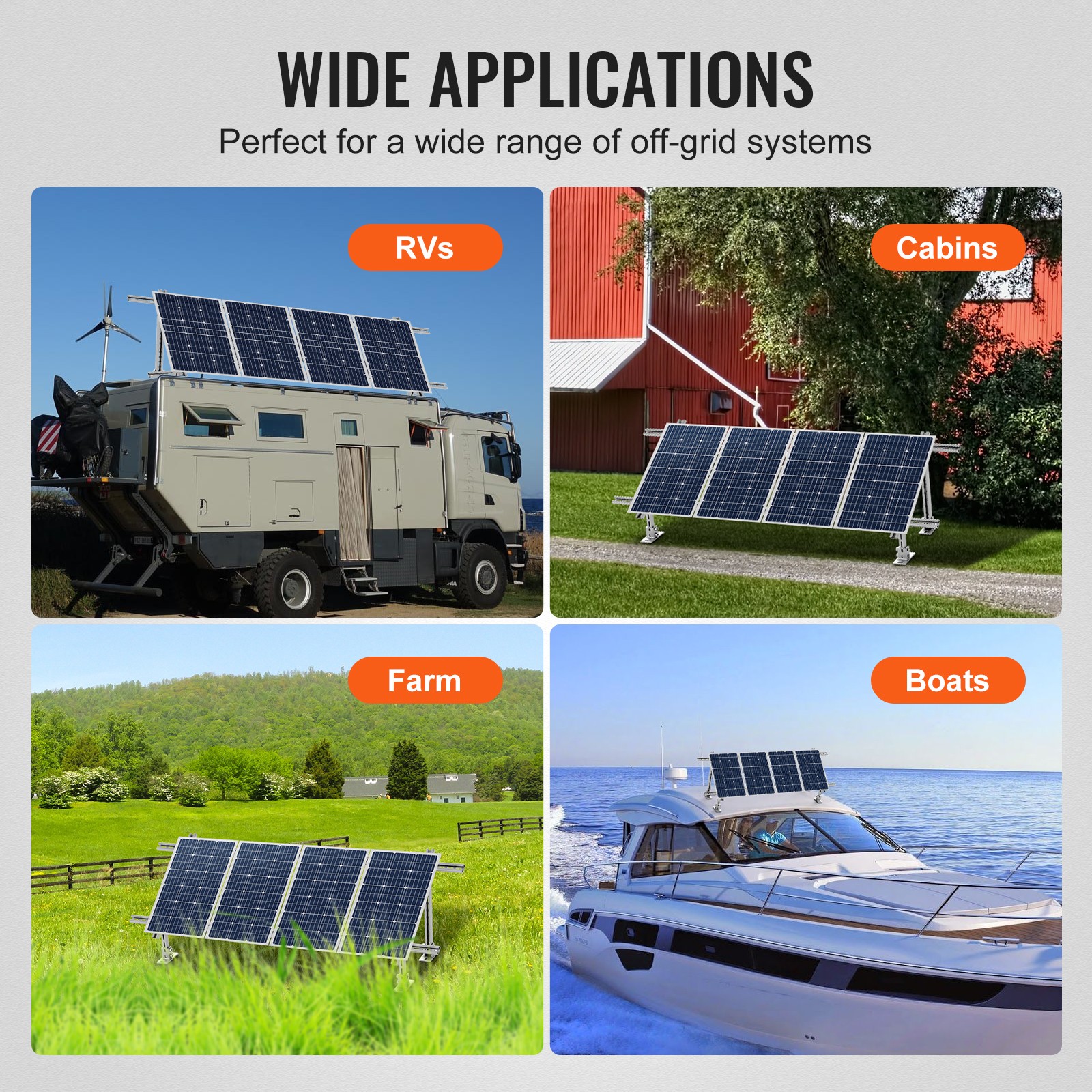 Uimoso Multi-Pieces Solar Panel Mounting Brackets 30°-60° Adjustable Brackets