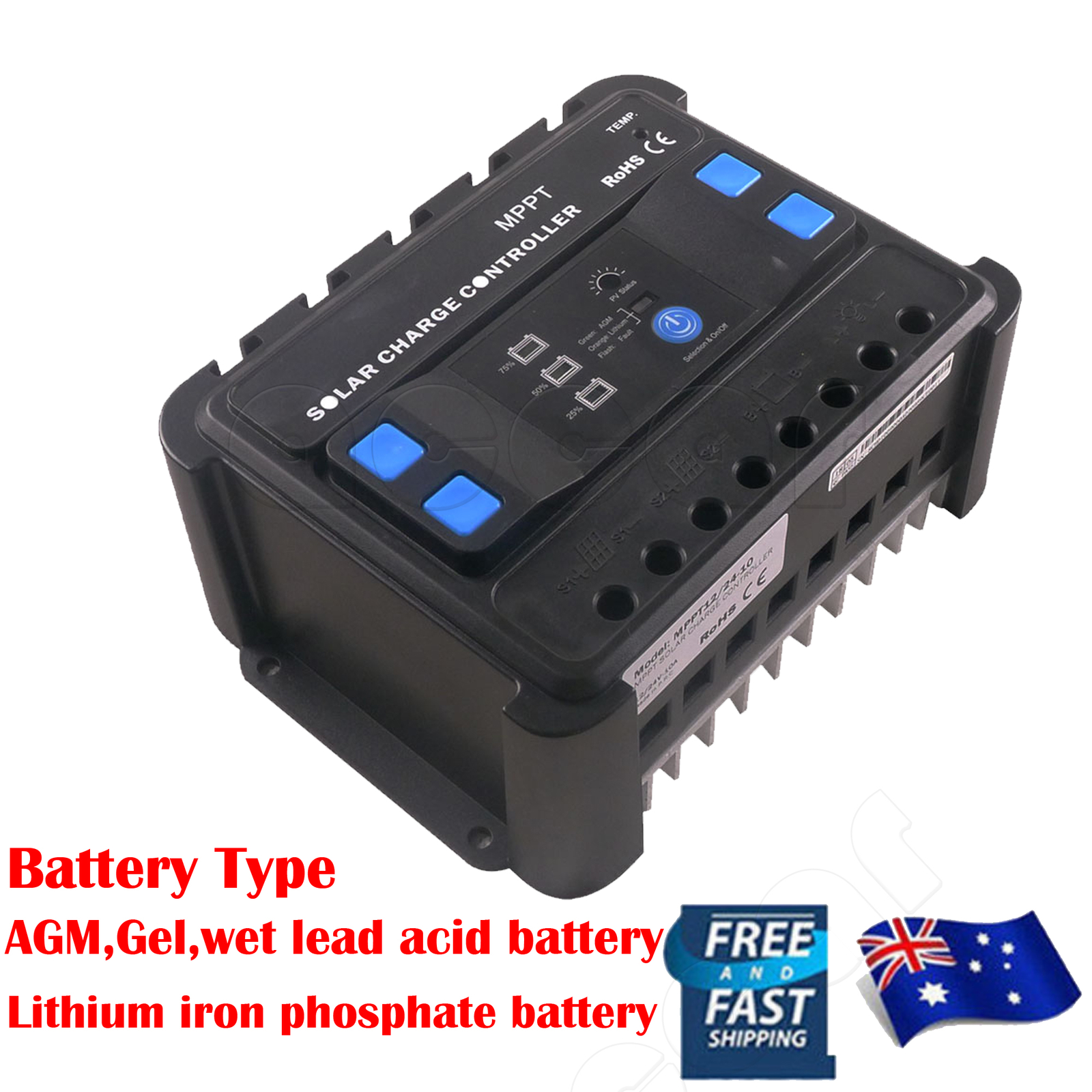 Solar Charge Controller 10A MPPT Solar Panel Battery Regulator 12V/24V AU seller