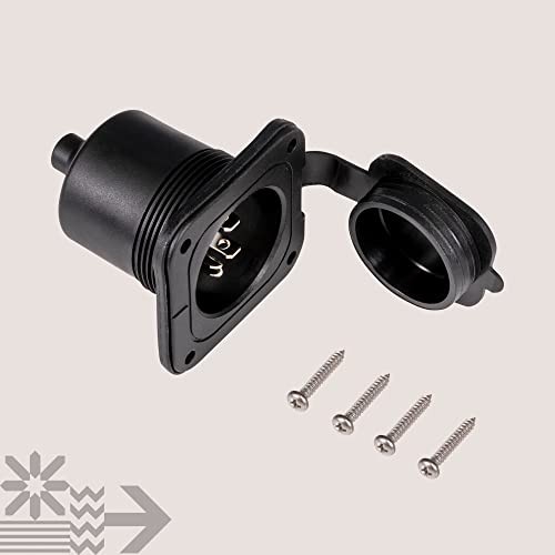 True Mods 15A Flanged Inlet Shore Power Supply Receptacle Plug for Inlet Only