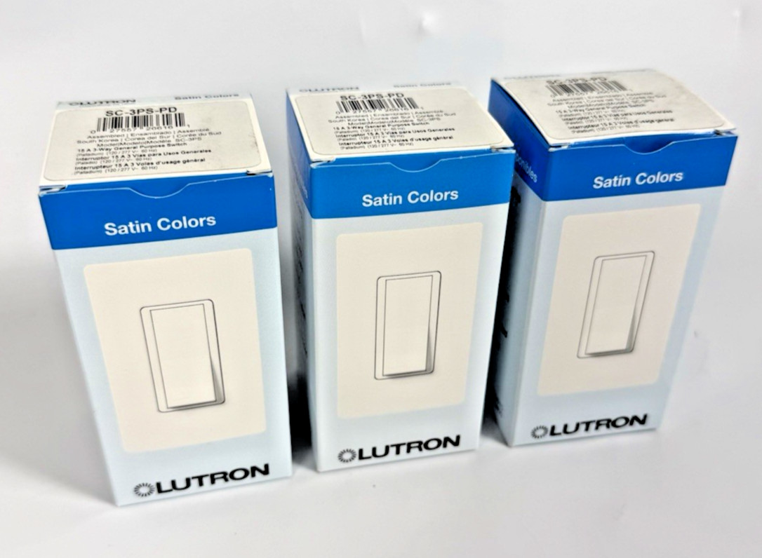 Lutron Satin Color SC-3PS-PD 3-Way Switch Lot of 3 Palladium