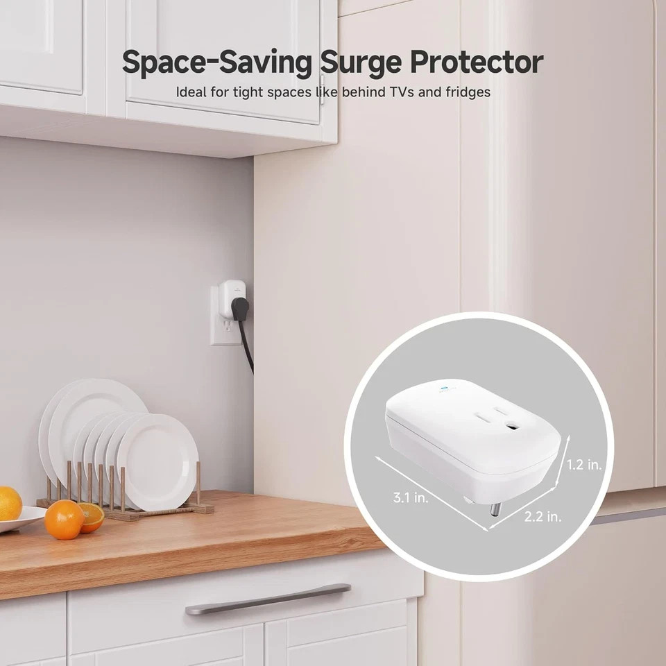 [ETL Listed] 1350 Joules Single Outlet Surge Protector for TV, PC, Xbox, PS5, R