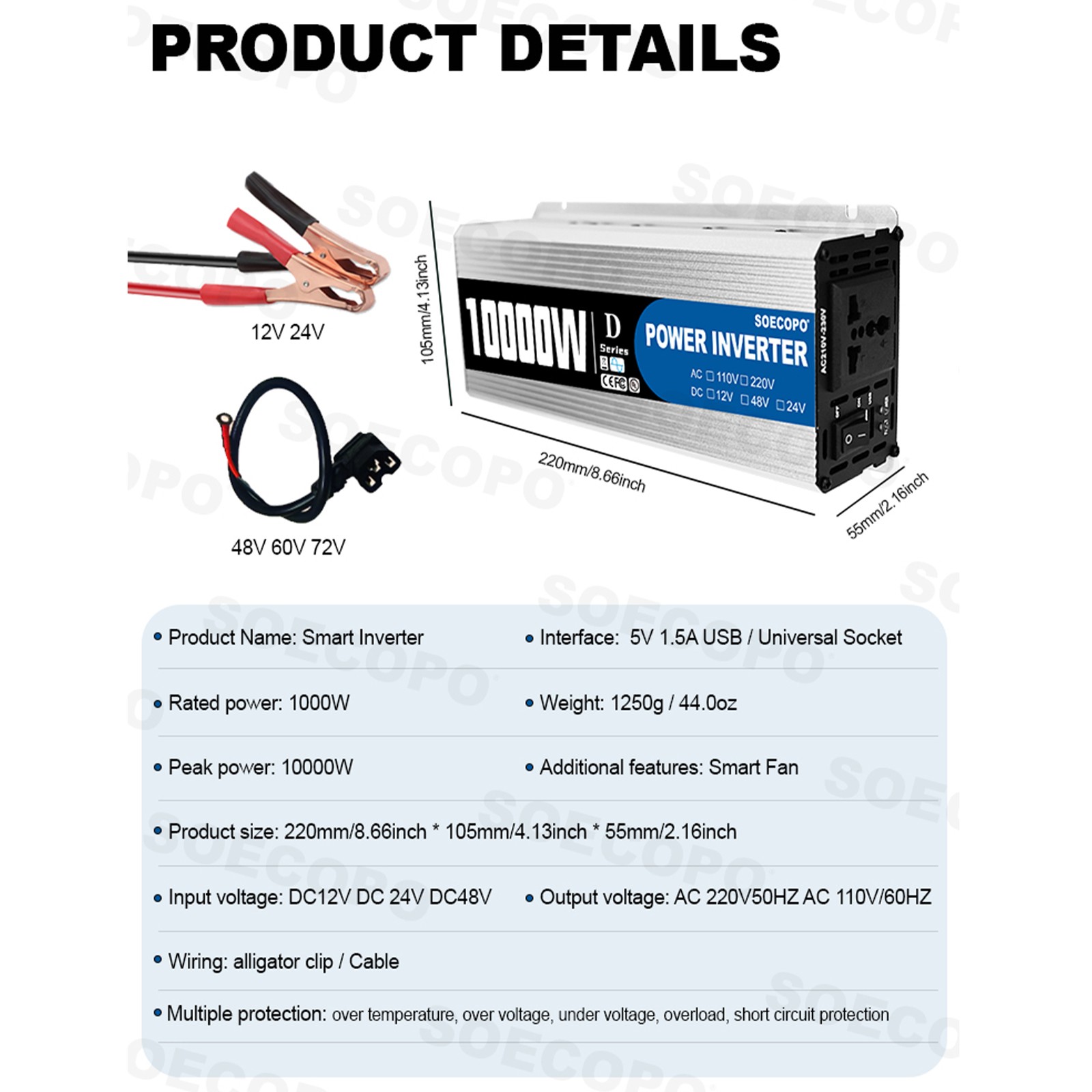 10000W Solar Power Kit 12V-110V/220V + 2pcs Solar Panels + 100A Controller3K