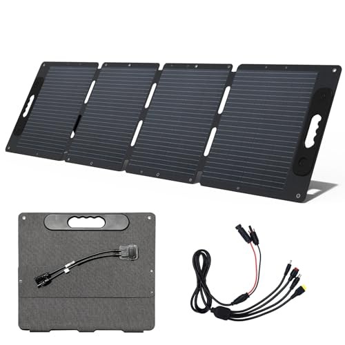 Portable Solar Panel 120W for Power Station, Foldable Solar Charger, Dark Gray