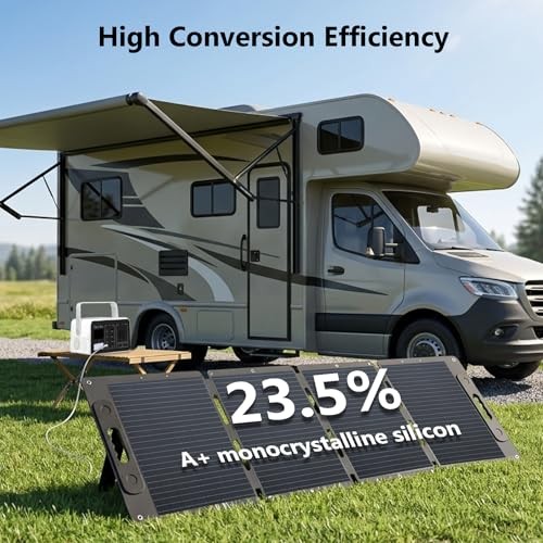Portable Solar Panel 120W for Power Station, Foldable Solar Charger, Dark Gray