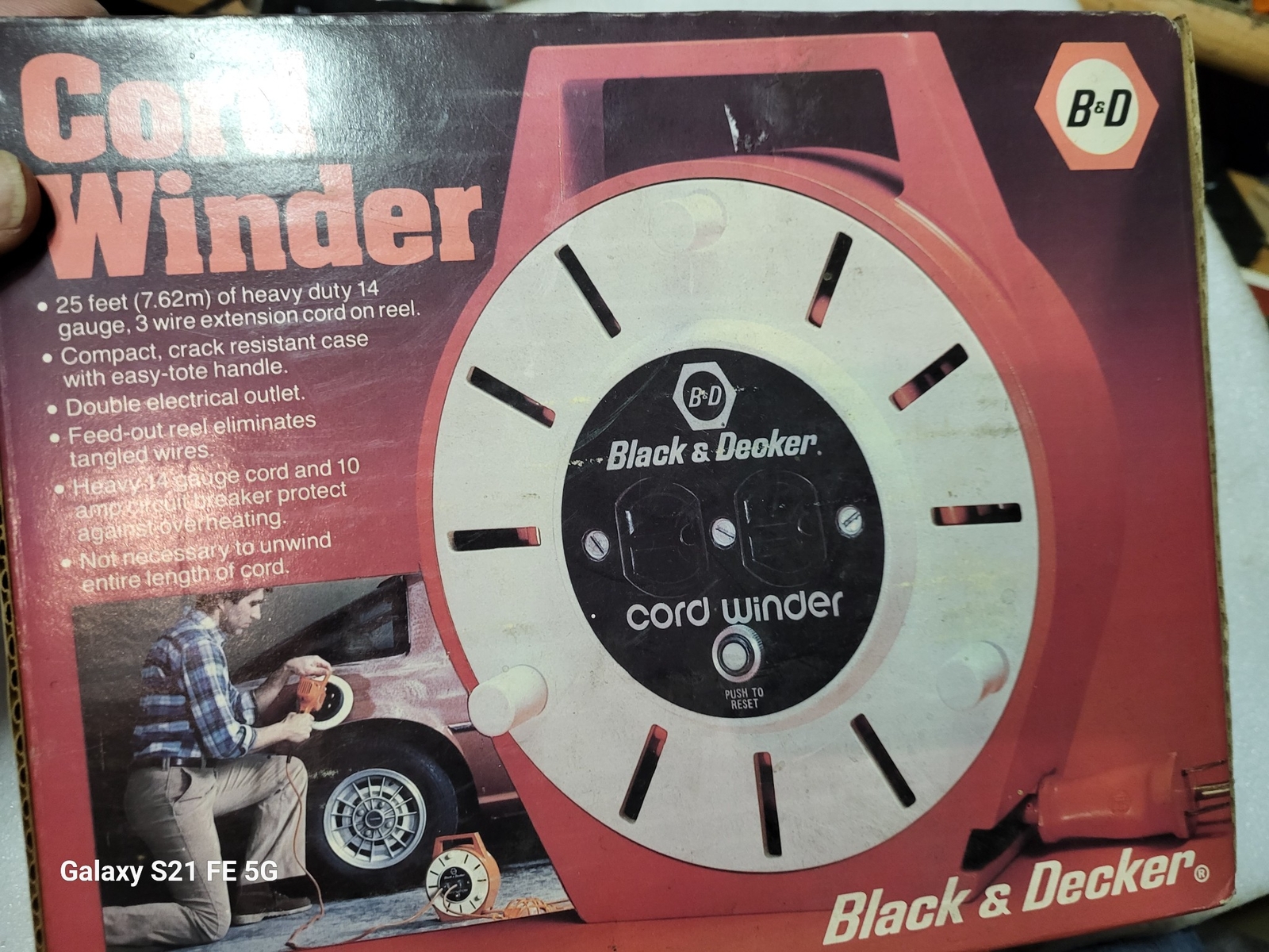 NOS Black & Decker 25″ Cord Winder Reel Sealed Box 79-970
