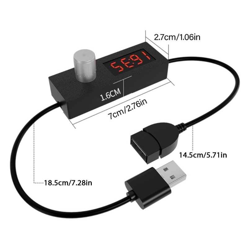 Adjustable USB Timer Power Off Switching for Fan Lamp Up to 24 Hours 55Mins