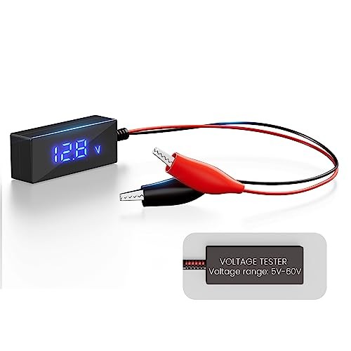 5V-60V Battery Voltage Tester with LCD for Car RV Marine Solar | 5V-60V Wide