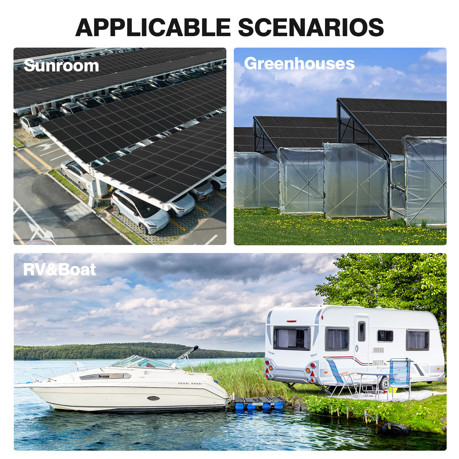 12V 100W Watt Monocrystalline Solar Panel RV Camping Home Off Grid Caravan Boat