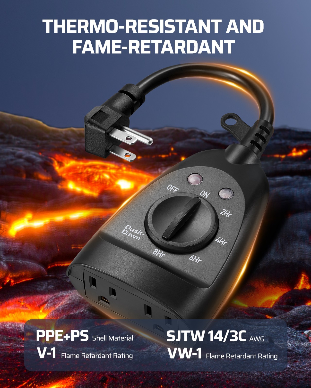 DEWENWILS Outdoor Timer Outlet Waterproof, Heavy Duty Outdoor Light Timer 60Hz