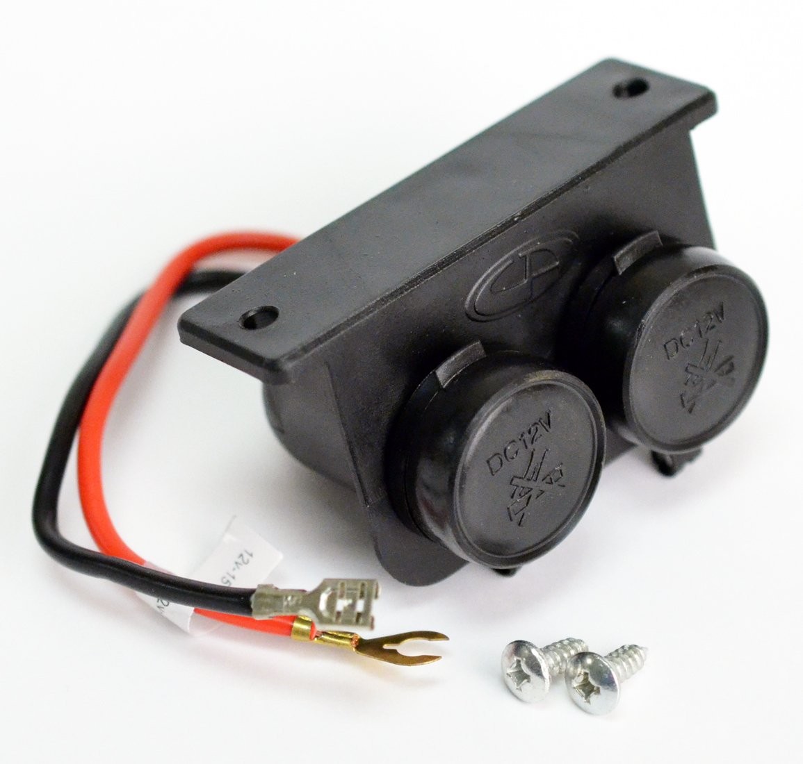 Twin 12 Volt Power Outlet with Cover for Vehicle and Camper Accessories