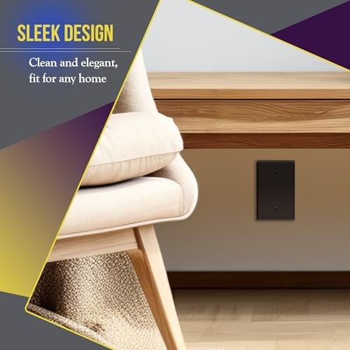 Blank Wall Plate Oversized 1 Gang 5.5 Inch 3.5 Inch Brown 10 Pack Unbreakable