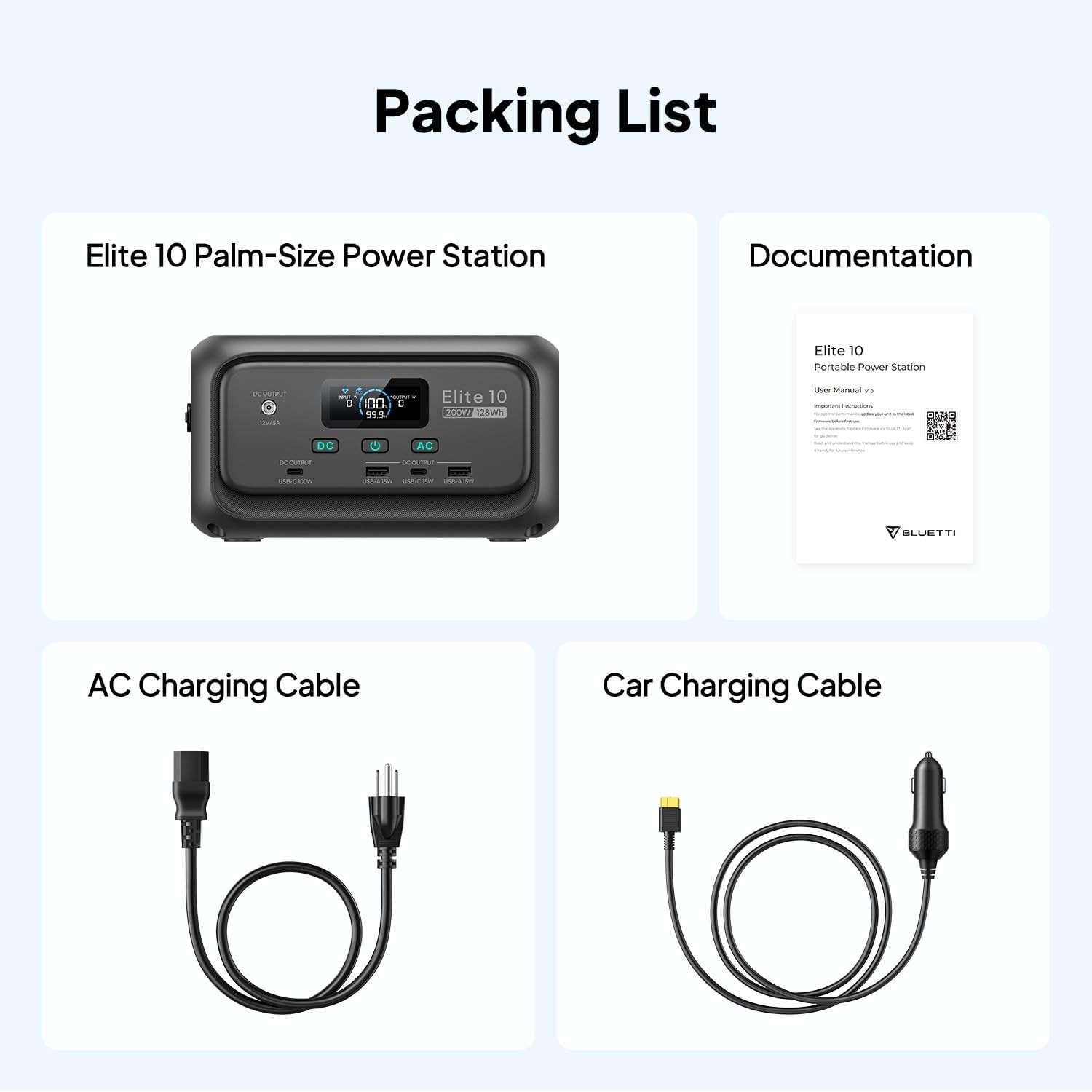 BLUETTI Elite 10 128Wh Mini Portable Power Station Generator LiFePO₄ for Camping