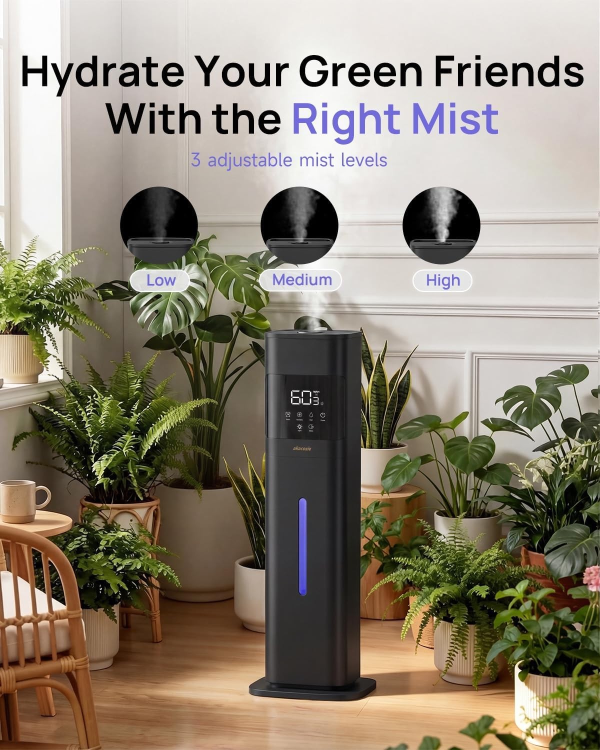 Humidifier Large Room, 2.1Gal/8L Cool Mist Humidifiers for Bedroom 500 sq…
