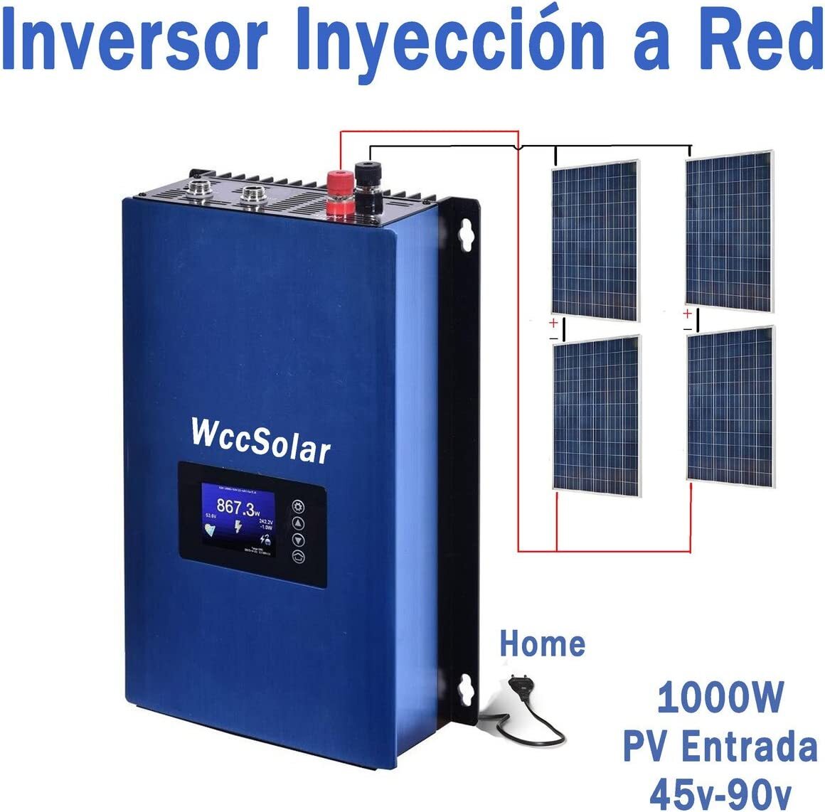 1000W Solar Grid Tie Inverter w/ Limiter MPPT Pure Sine Wave DC22-60V To 110VAC