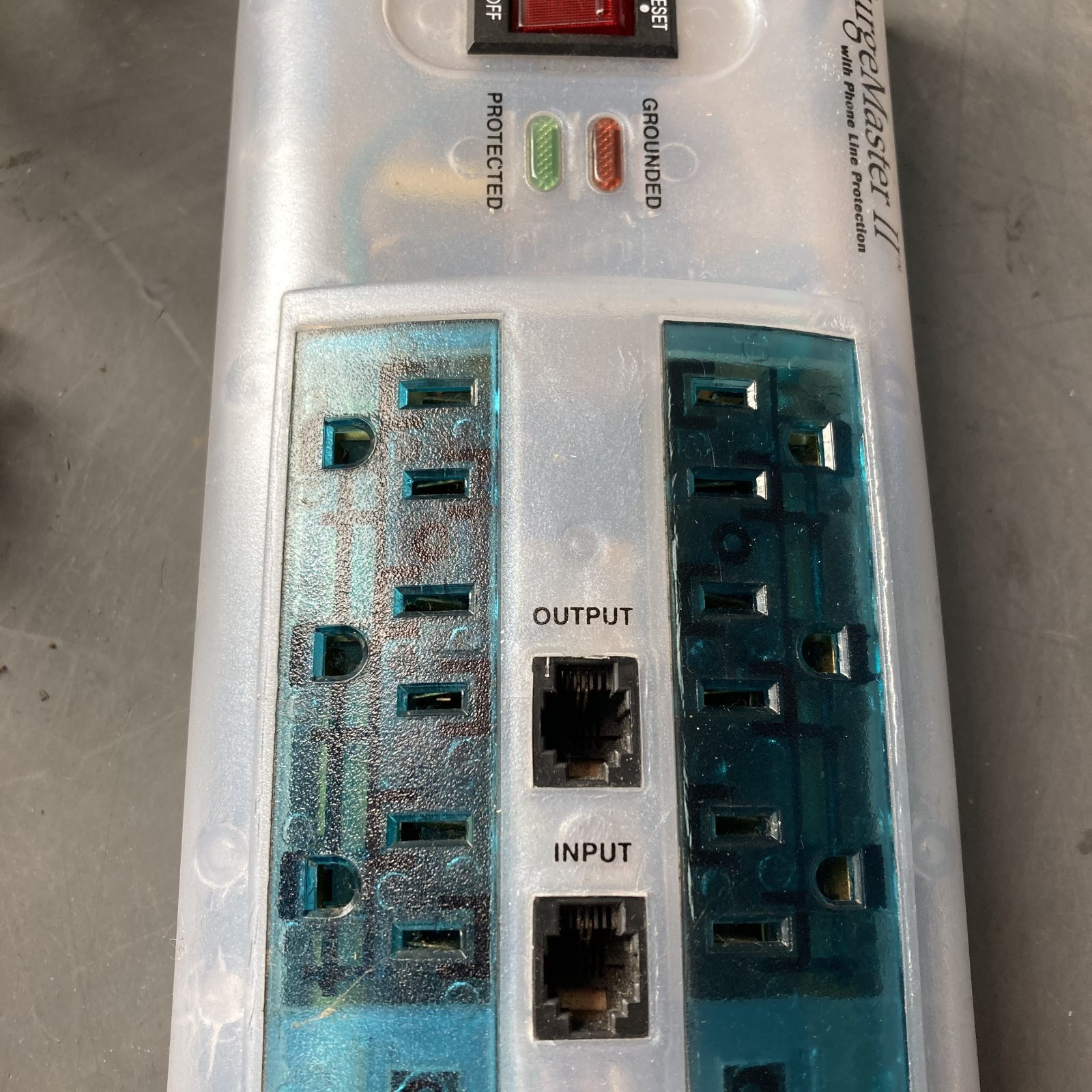 Belkin SurgeMaster II Transparent Blue Y2K Bondi Blue 8 Outlet Surge Protector