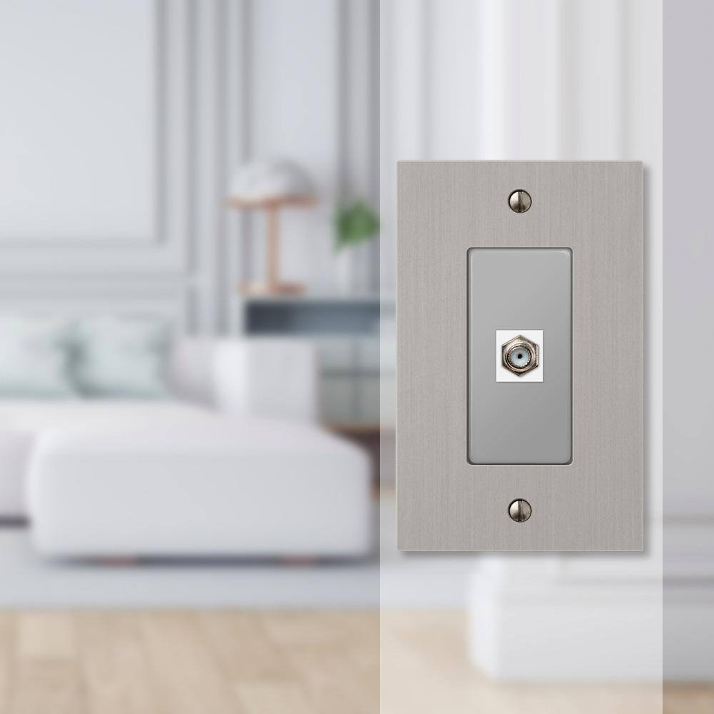 Barnard 1 Gang Coax Metal Wall Plate – Brushed Nickel