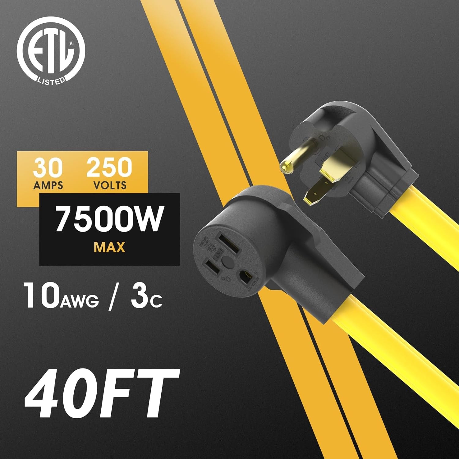 TOOLIOM 40FT 10AWG Welder Extension Cord 250V 6-50 ETL