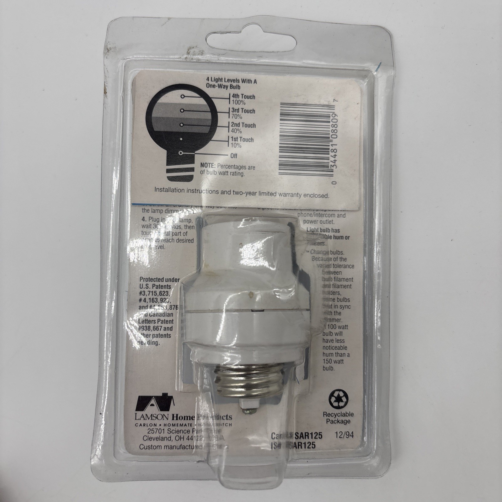 150-Watt Single Pole Screw-In Touch Dimmer