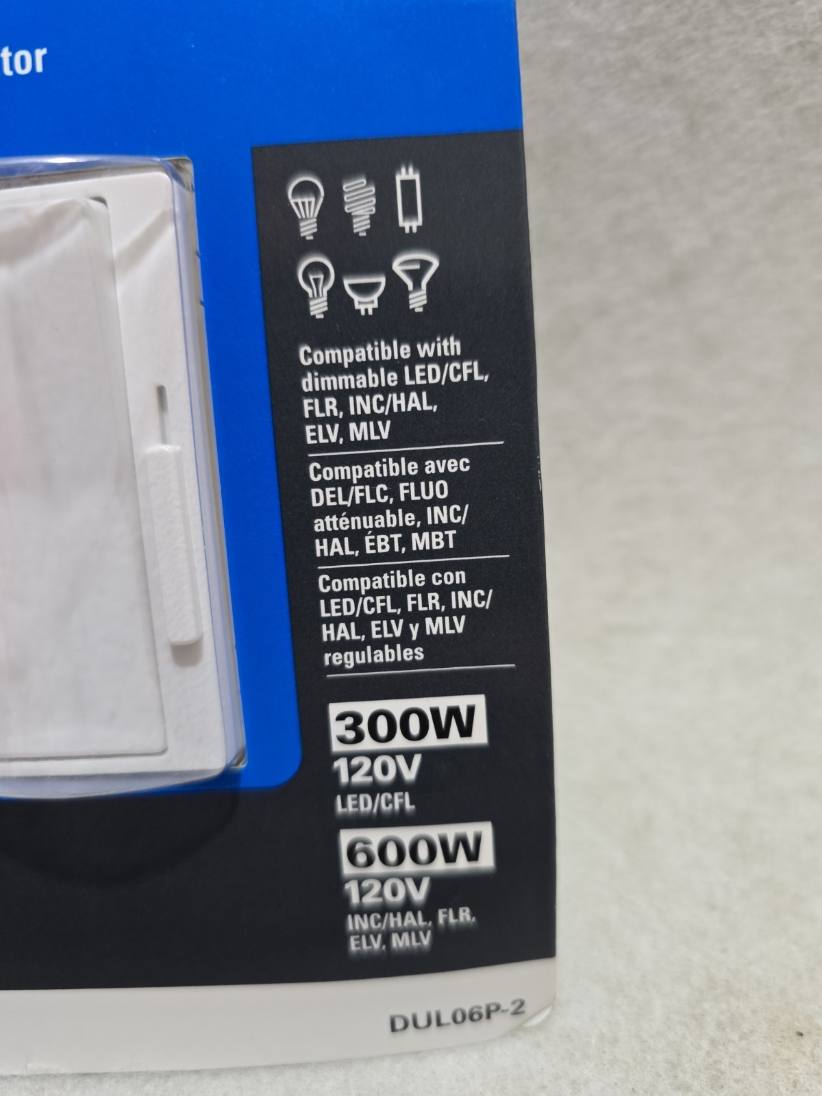 2 Pack Eaton LED Universal Decorator Dimmer with Preset DUL06P-2 White
