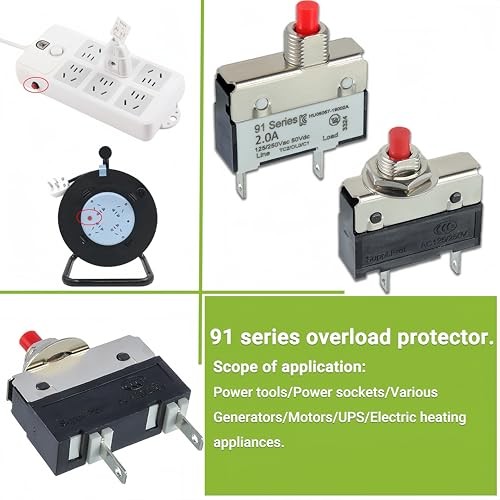5.5 Amps 125/250V AC 50V DC Manual Reset Push Button Thermal 1 Pack 5.5A