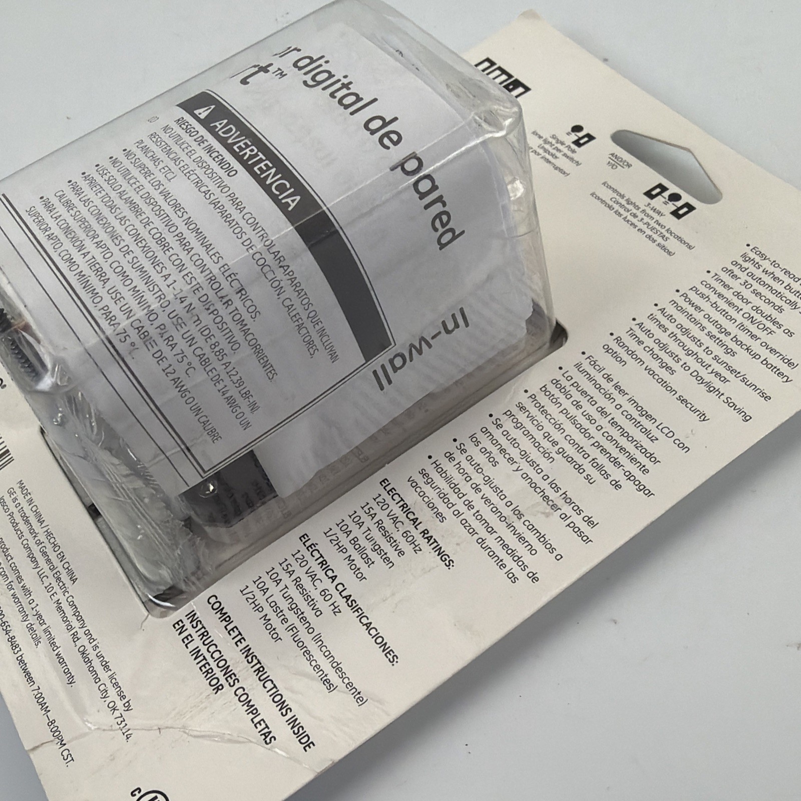 GE SunSmart In-Wall Digital Timer Switch 32787 Programmable Light Timer