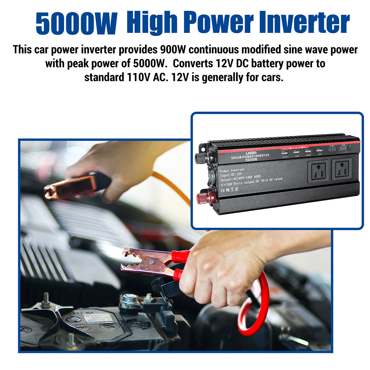 7000W Off Grid Solar System Complete Kit Home, 2*400W Solar Panel(800W)+Inverter