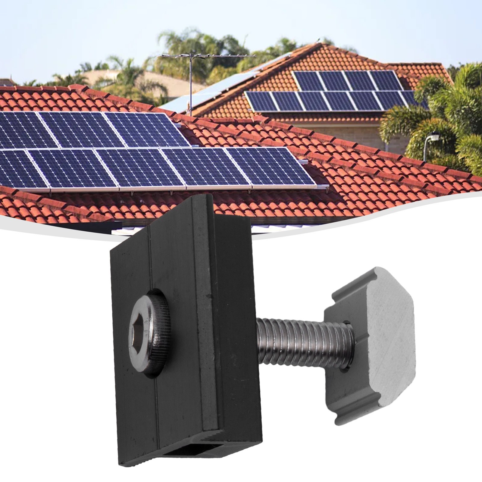 For Solar Panel End Clamp Medium Clamp Wear Resistant Fixing PV End Clamp