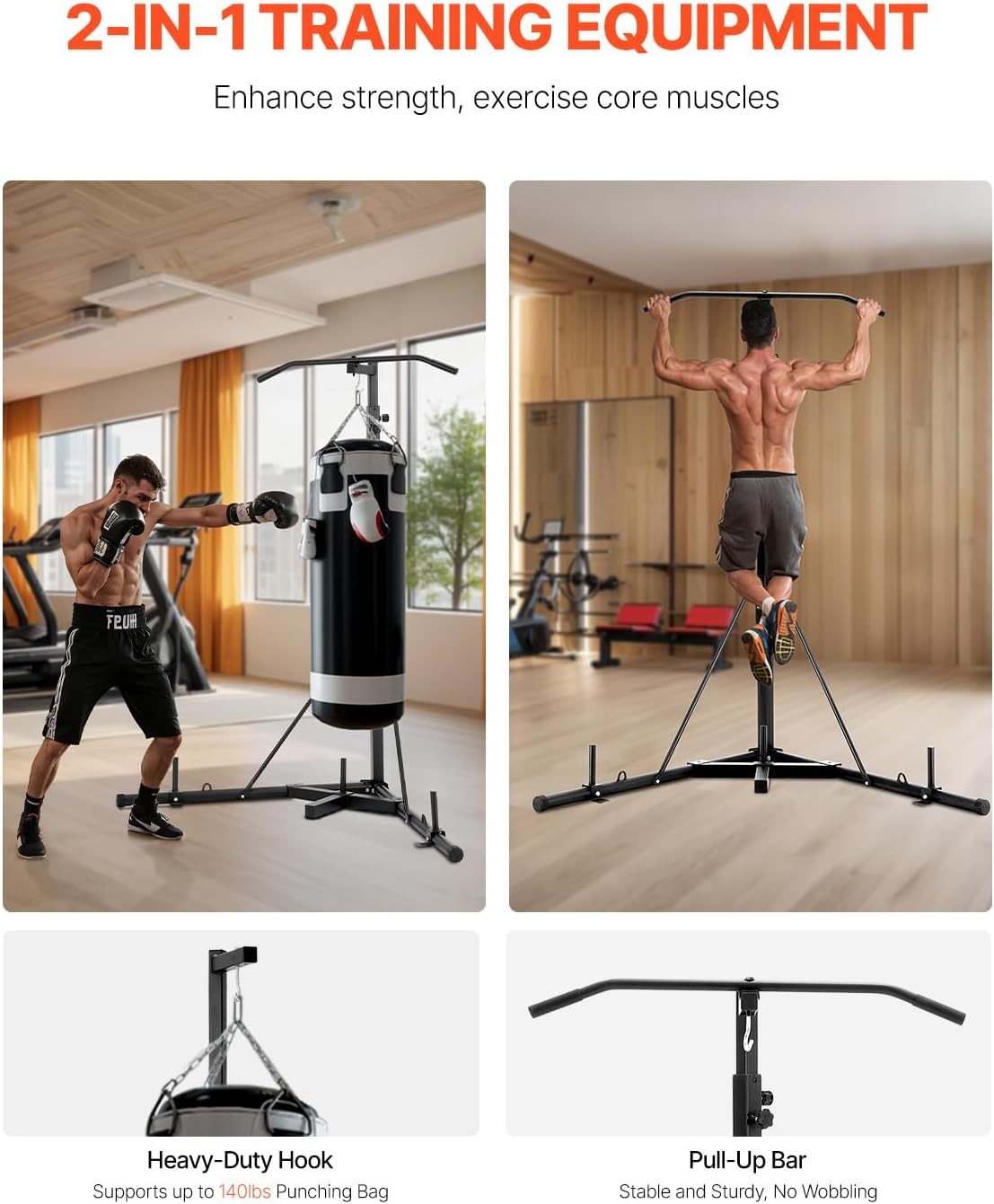 VEVOR Punching Bag Stand, Steel Heavy Duty Workout Training Equipment,…