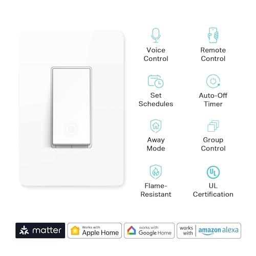 Kasa Smart Kasa Matter Smart Light Switch Voice Control W/Siri Assistant Ul