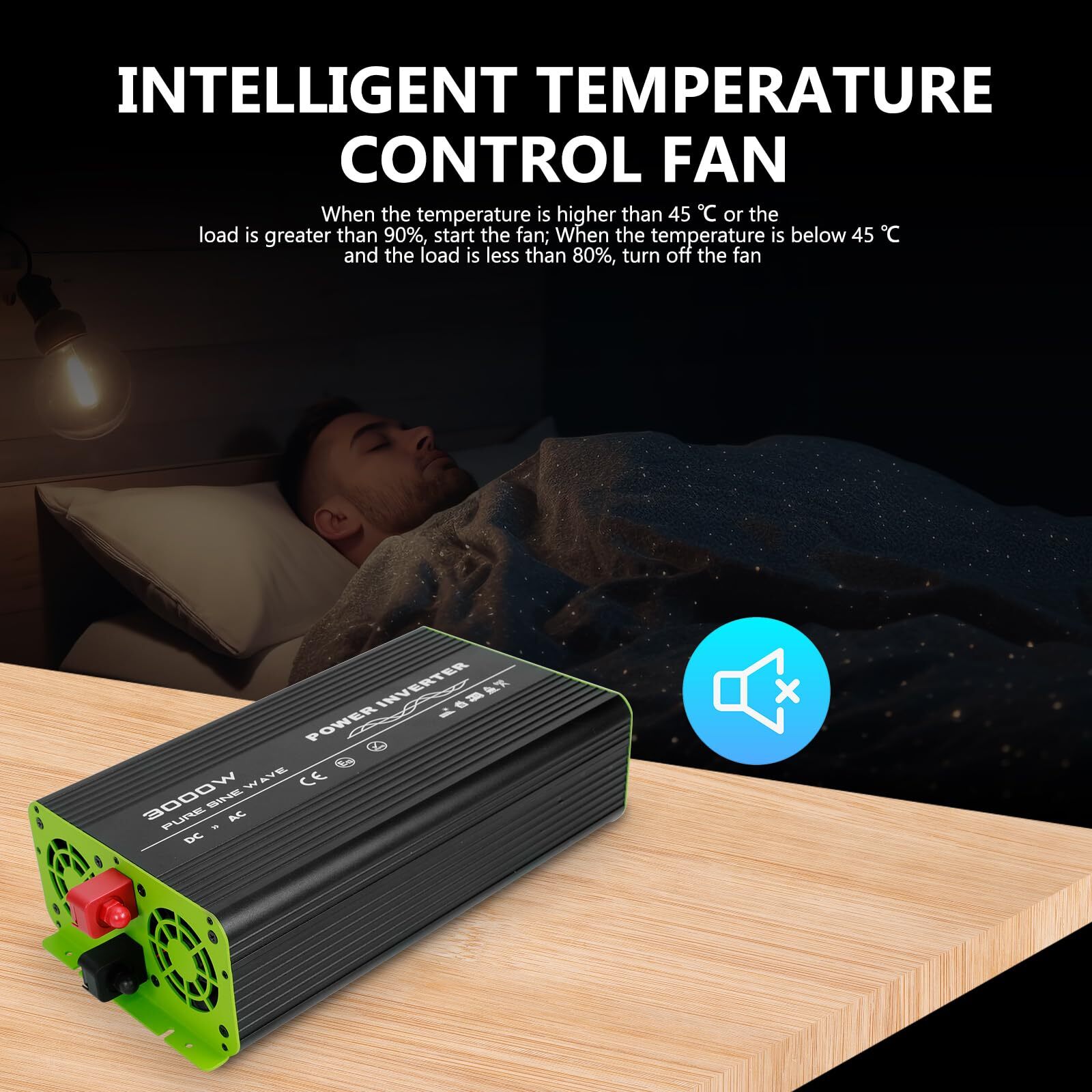 for RV Camper 3000W Pure Sine Wave Inverter 12V DC to 120V AC Converter