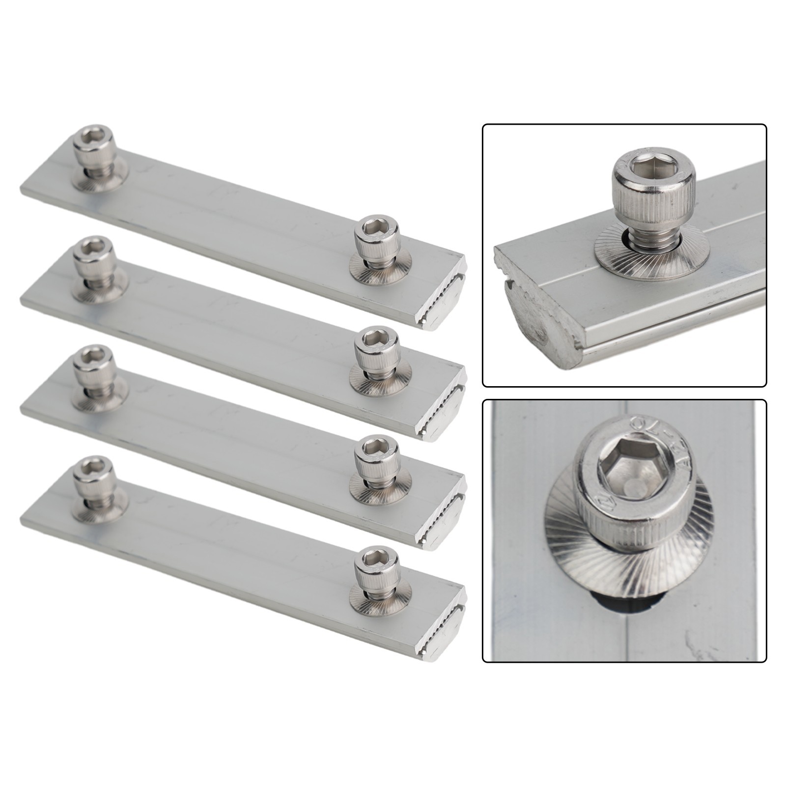 Aluminium Alloy Solar Module Connection Block Guide Rail Connector Pv Bracket