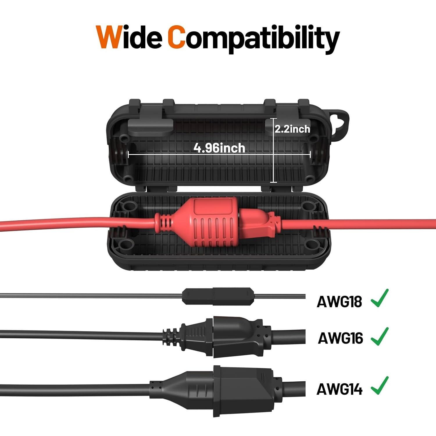 2 Pack Extension Cord Cover Outdoor, Cord Connector Protector IP54 Water-Resista