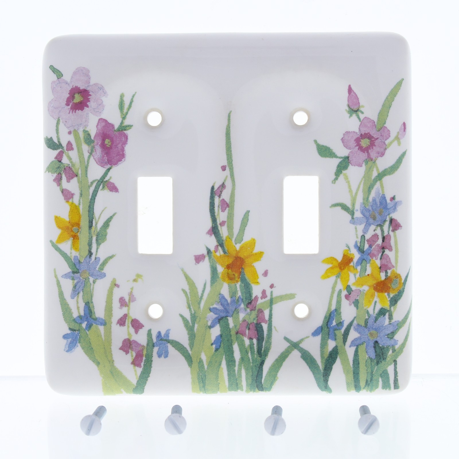 Leviton 89509-WFL WildFlower 2-Gang Toggle Ceramic Standard Wallplate Cover 5pcs