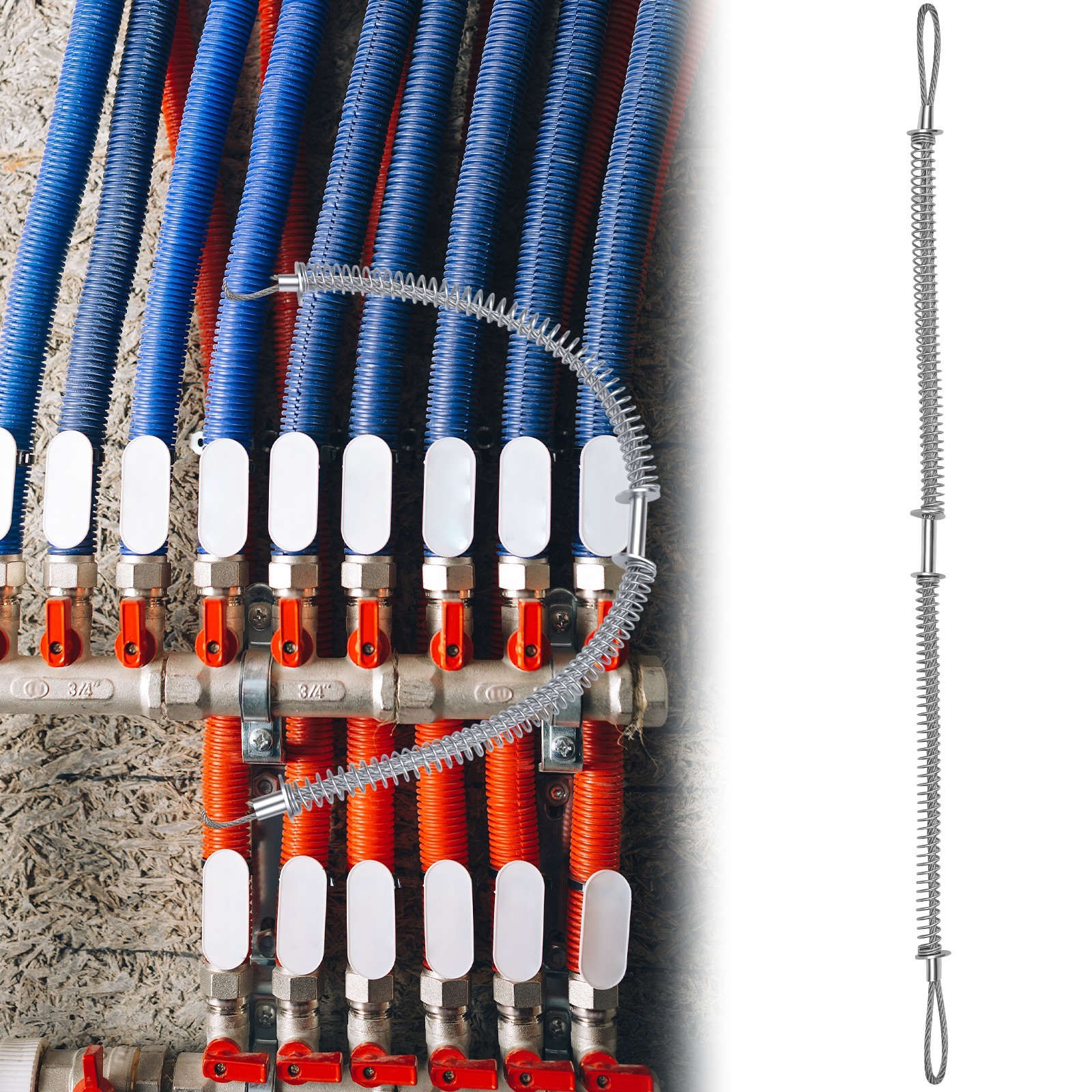 Spring Loaded Hose Restraint 50cm Anti-Whip Safety Cable for Air Hydraulic Lines