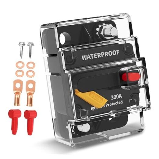 300 Amp Circuit Breaker with Manual Reset—Waterproof DC 12V-48V—300A