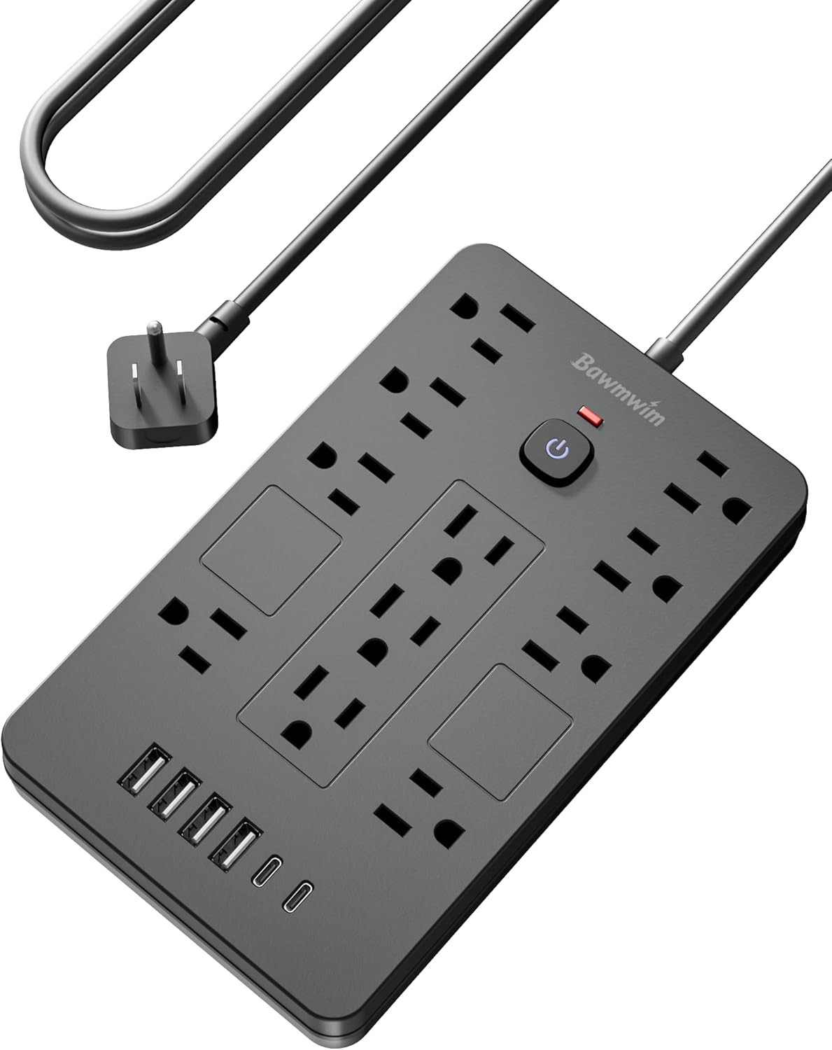 Surge Protector Power Strip – 11 Outlets(1850W/15A) with 6 USB Ports(2 USB C), 6