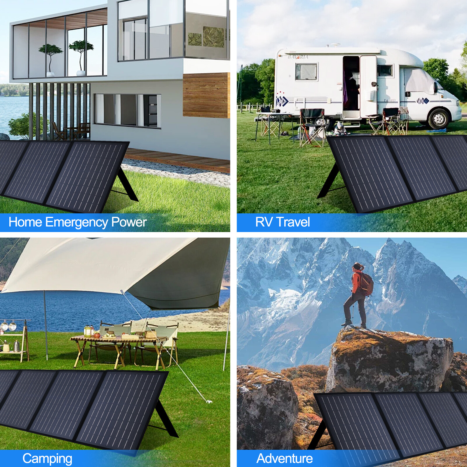 Portable 110W Solar Panel Waterproof IP65 Foldable Solar Panel Kits for Outdoor