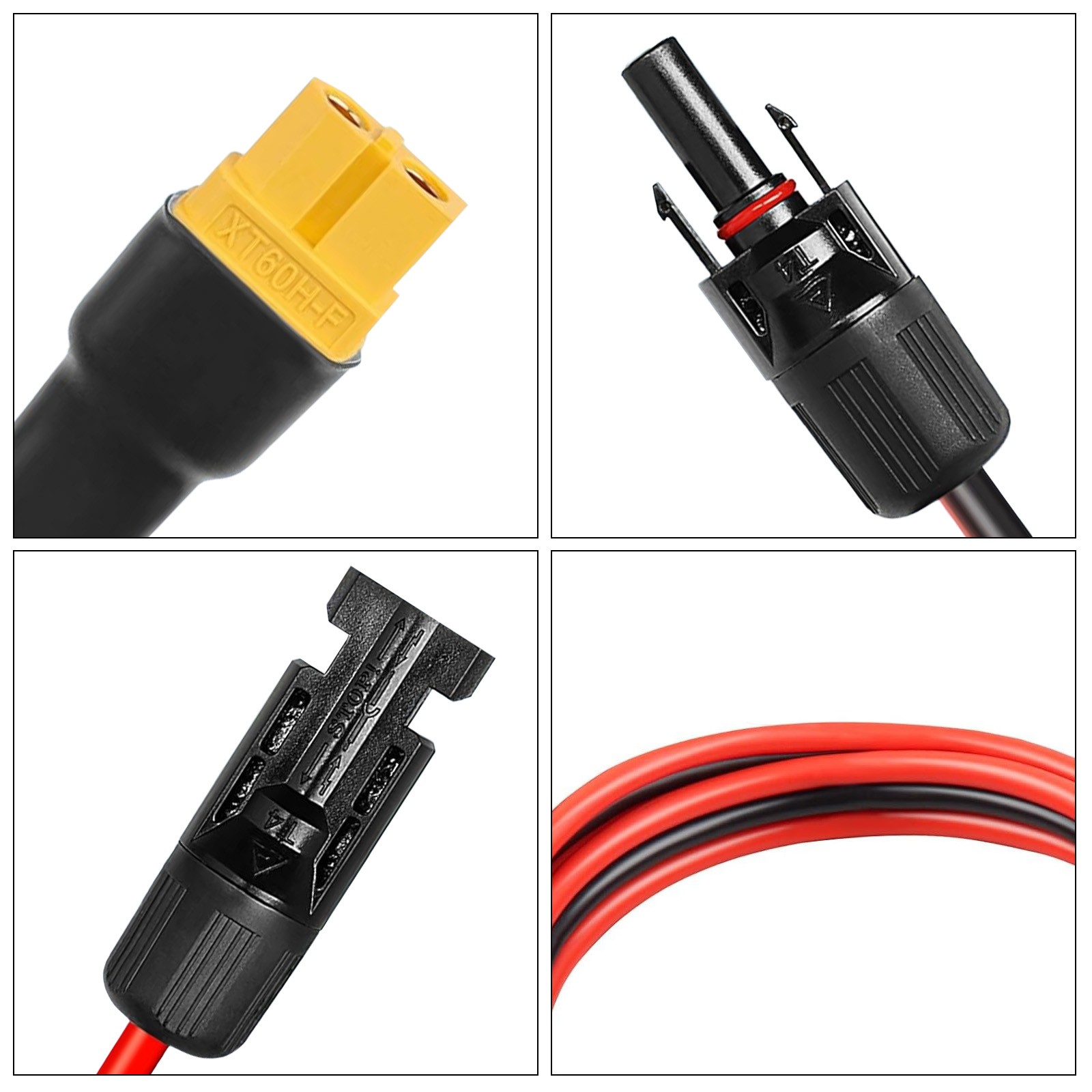 10 AWG XT60 Female to Solar Connector Solar Panel Extension Charging Cable